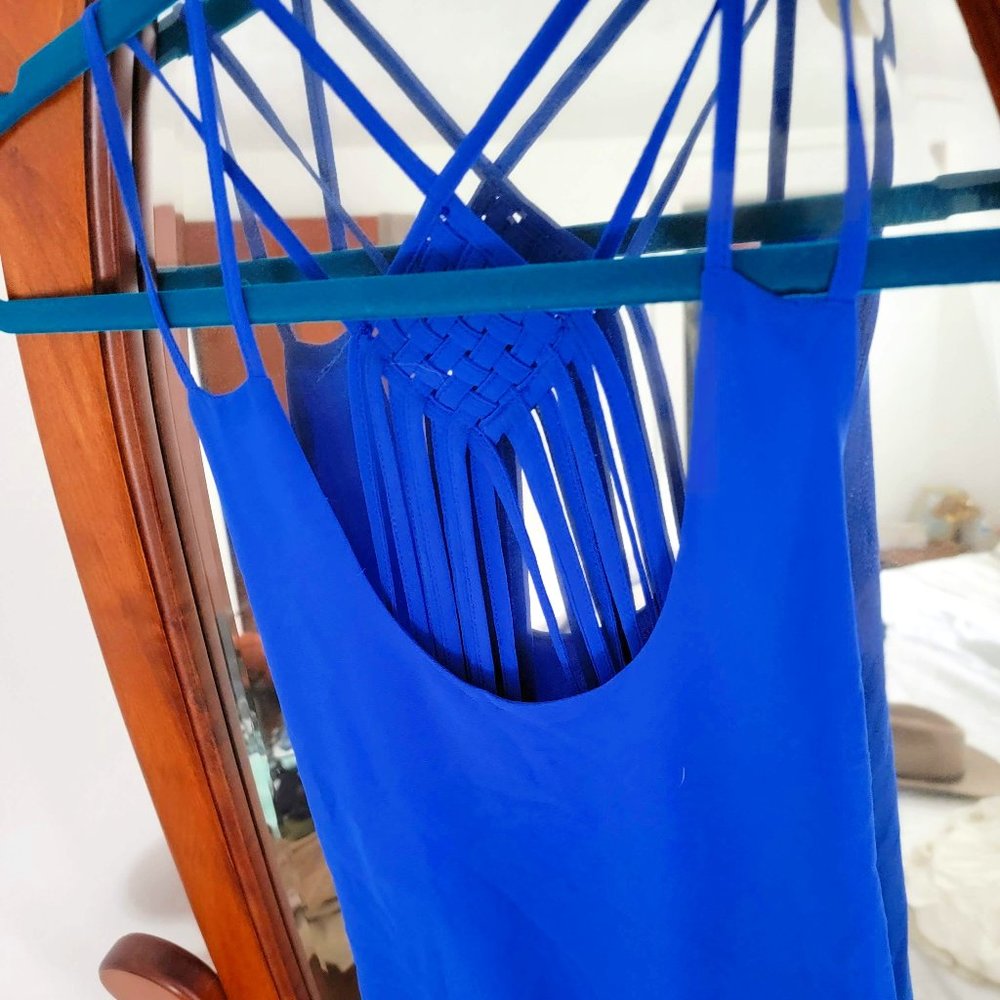 Blue Low back top